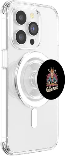Vista 4 de DJ Giraffunk Retro Giraffe DJ Turntable Club Vibes PopSockets PopGrip for MagSafe