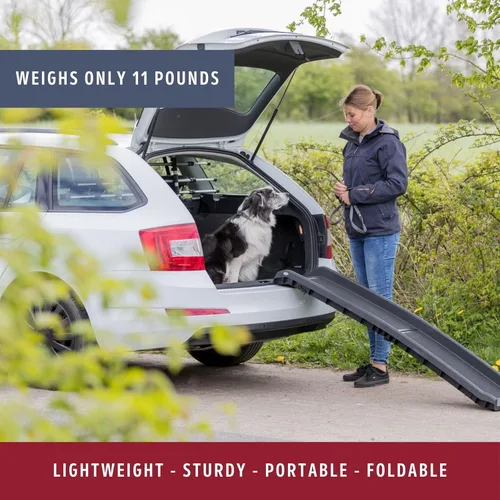 Vista 6 de Trixie Rampa plegable para perros con superficies antideslizantes, rampa para mascotas para autos grandes y SUV, plegable, fácil de almacenar