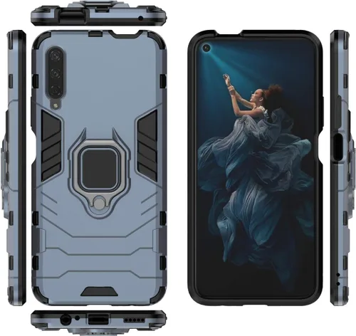 Vista 4 de LuluMain Compatible con Huawei Y9S, Honor 9X, Honor9X Pro, soporte de agarre de anillo de metal, parachoques duro a prueba de golpes