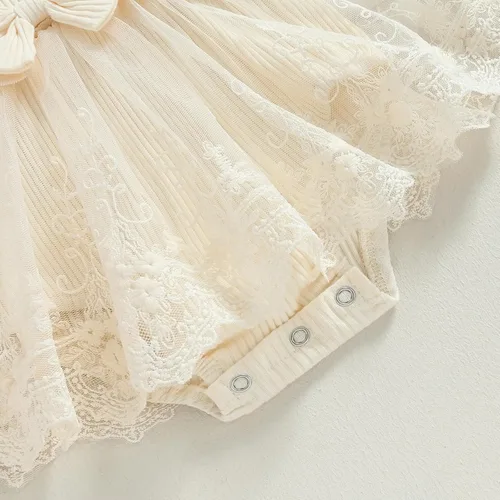 Vista 7 de Mameluco para bebé recién nacido, manga larga, con volantes, vestido floral 3D, ropa de otoño