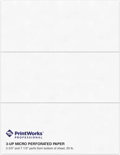 Vista 24 de PrintWorks Papel perforado profesional de media hoja de 8.5 x 11 pulgadas, perfecto para W-2, 1099 y uso de declaraciones, fabricado en los Estados