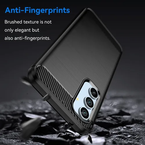 Vista 3 de Osophter Funda para Samsung Galaxy A54 5G, Samsung A54 5G Funda de absorción de golpes Flexible TPU Caucho Protector de teléfono celular (negro)