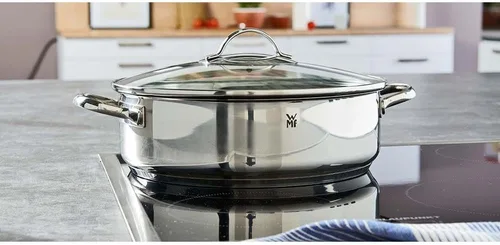Vista 2 de WMF 0761406380 - Sartén para servir y estofar con tapa de cristal, diámetro 11 in
