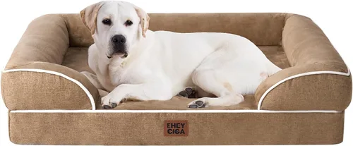 Vista 11 de EHEYCIGA – Cama ortopédica impermeable para perros pequeños, de espuma viscoelástica tipo caja de huevos, con bordes elevados y base antideslizante