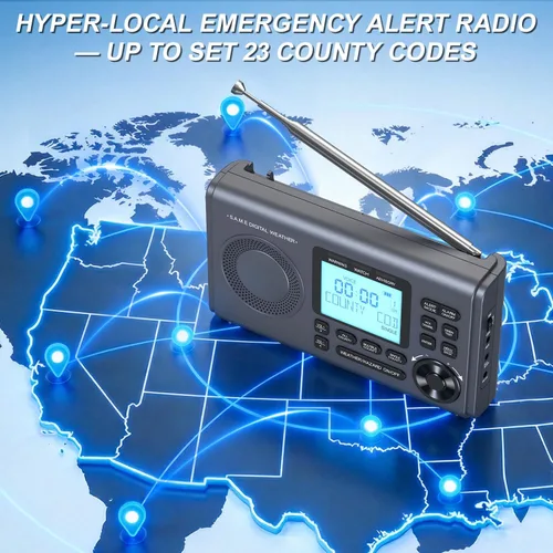 Vista 10 de RunningSnail - Radio meteorológica NOAA con más de 80 alertas de emergencia, 23 códigos de condado de programación localizada S.A.M.E, respaldo