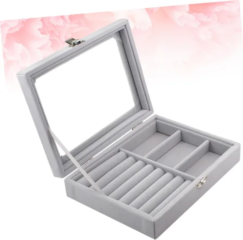 Vista 2 de Box For Women Earrings Display Holder Jewelry Storage Organizer Travel Jewelry Case Ring Storage Case Travel Jewelry Organizer Necklace Organizer