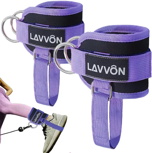 Vista 8 de LAVVON Correas de tobillo para máquinas de cable Kickbacks – Accesorios de cable de tobillo ajustables y cómodos para gimnasio, correa de tobillo