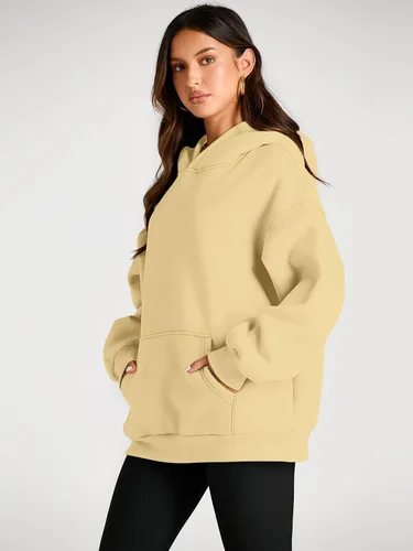Vista 63 de Trendy Queen - Sudaderas extragrandes con capucha para mujer, suéteres de manga larga, sin botones, de vellón, de otoño, ropa de invierno