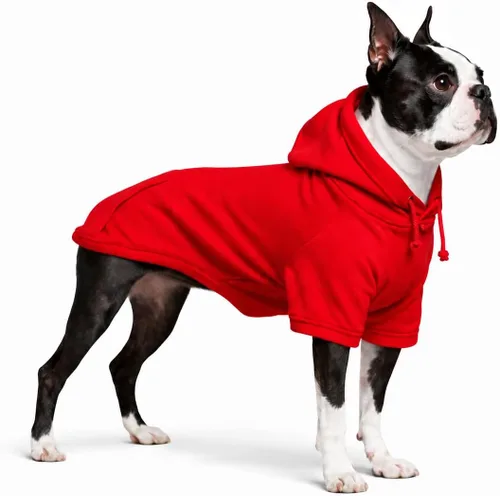Vista 23 de Lovelonglong Sudadera básica con capucha para perros, 100% algodón, se adapta a perros pequeños, medianos y grandes, color negro, XS