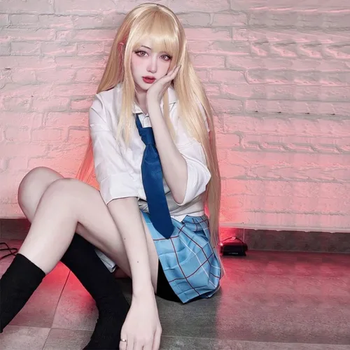 Vista 3 de Kvikci Anime My Dress Up Darling - Disfraces de cosplay para uniforme escolar, Kitagawa, camisa, falda, trajes JK para niñas y mujeres