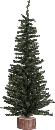Vista 7 de Vickerman - Árbol artificial de Navidad de pino mini de 12 pulgadas, sin luz, decoración de mesa para interiores estacional con base de madera Verde
