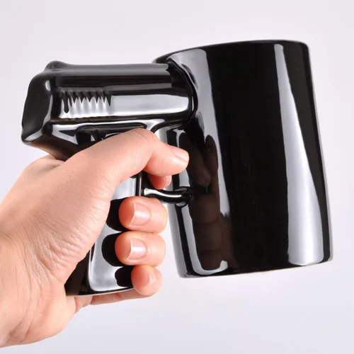 Vista 3 de UCEC Taza de café de cerámica inspirada en la pistola, regalo perfecto para hombres, idea de regalo única para el día del padre, taza de café
