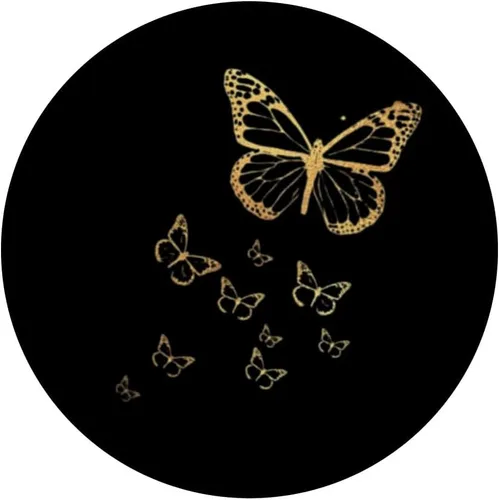 Vista 3 de PopSockets de mariposa dorada y negra con diseño de mariposas y simples y minimalistas