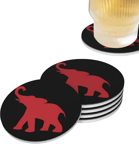Vista 18 de Life is Better - Juego de 4 posavasos de cerámica absorbente para mesa de café, barra de madera, 4 pulgadas