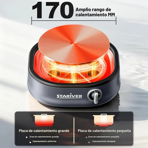 Vista 6 de Stariver Olla caliente desprendible eléctrica 3L, pote de Shabu Shabu