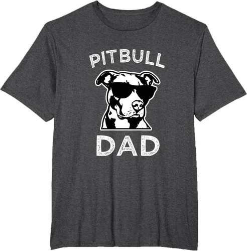 Vista 10 de Camiseta para hombre con diseño de Pitbull Dad Pit Bull Dog para hombre, Negro