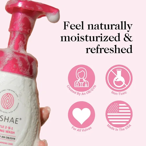 Vista 5 de Kushae Paquete de cuidado de la higiene femenina – Lavado espumoso suave 2 en 1 para equilibrar el pH y mantener la frescura – Desodorante femenino