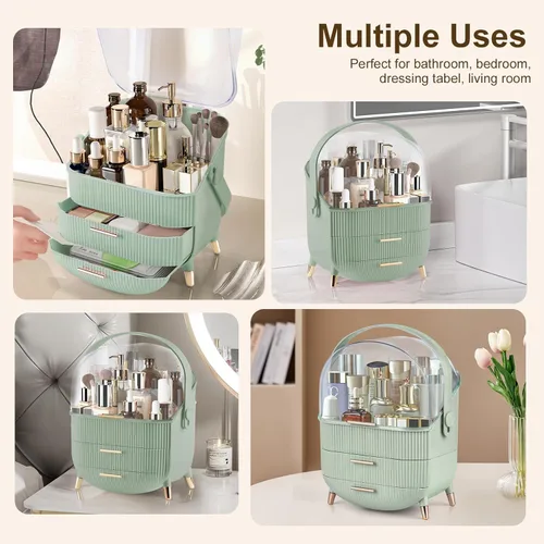 Vista 6 de Organizadores y almacenamiento de maquillaje, organizador de maquillaje para tocador, organizadores de cosméticos para el cuidado de la piel