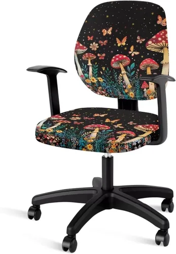 Vista 26 de Talayituse - Funda para silla de oficina o computadora con estampado de estrellas de playa, funda de asiento dividida elástica, extraíble y lavable