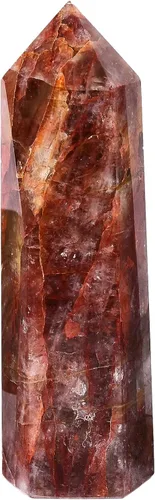 Vista 21 de AMOYSTONE Obelisco de Piedra de Sangre Africana Varita de Cristal Curativo Grande Torre Columna Facetada de 6 Lados Reiki Chakra Meditación Terapia