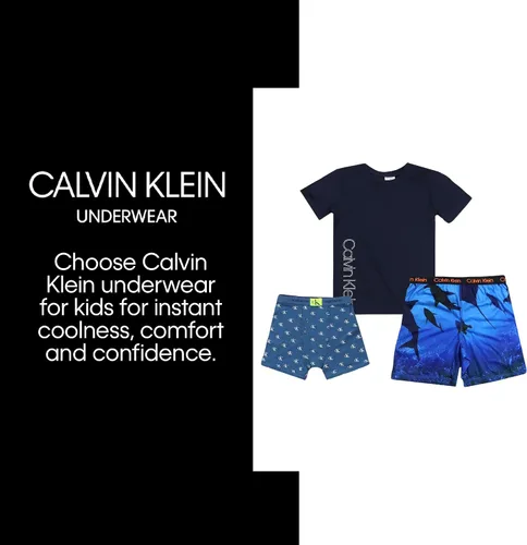 Vista 3 de Calvin Klein Conjunto de pijama de dos piezas para niños, camiseta y pantalones