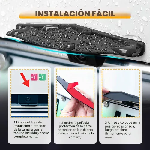 Vista 6 de Funda para cámara de respaldo de visión trasera, protector de lluvia de silicona para cámara de respaldo que mantiene la lente clara en la estilo 2