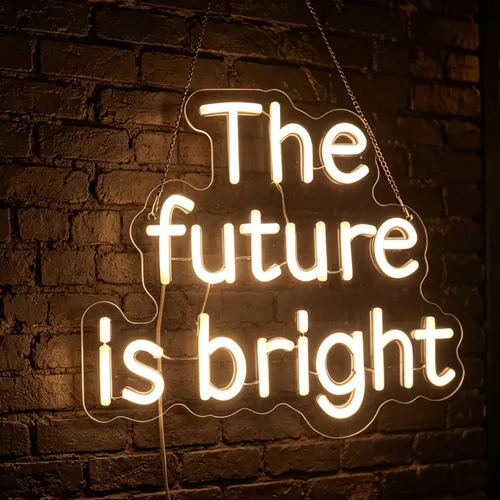 Vista 11 de Letrero de neón con texto en inglés "Be The Light", luces de neón decorativas con citas positivas para decoración de pared de habitación del hogar