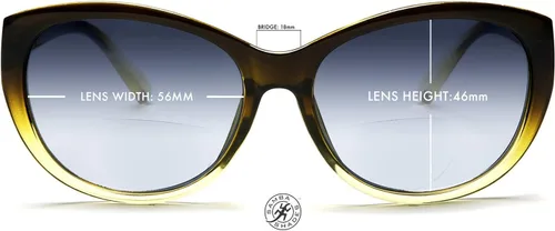 Vista 3 de Lentes de sol bifocales para mujer, lentes para leer bajo el sol en forma de ojo gatuno