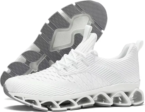 Vista 3 de Zapatos deportivos para hombre sin cordones para correr, caminar, tenis con cuchilla, informales, cómodos, antideslizantes, para el trabajo