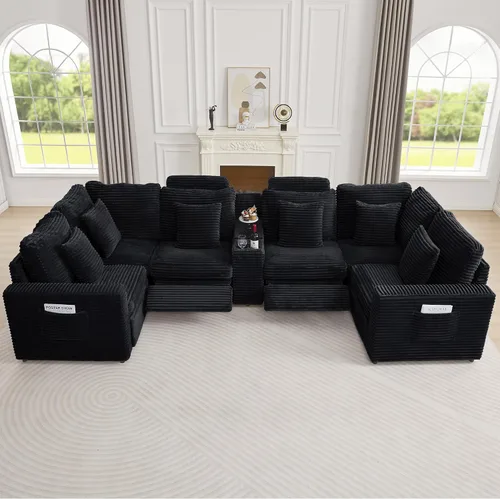 Vista 60 de RARZOE Módulo de Reposabrazos para Sofá Seccional Modular, Reposabrazos de Pana Módulo de Sofá Modular Parte Lateral para Sala de Estar Sofá