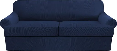 Vista 36 de Funda de sofá con cojín en T de alta calidad, juego de 4 piezas para sofás con cojines en T (se adapta a 72-90 pulgadas), protector de muebles suave