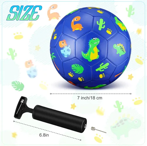 Vista 2 de HyDren Balón de fútbol para niños, tamaño 3 con inflador, diseño oficial de dibujos animados, duradero, para deportes al aire libre, interior, juego