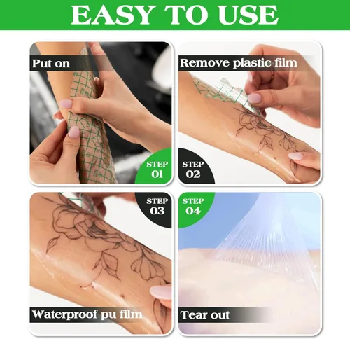 Vista 7 de 3 rollos de vendaje de cuidado posterior de tatuaje, película impermeable para tatuaje, cinta de parche de segunda piel, cinta curativa