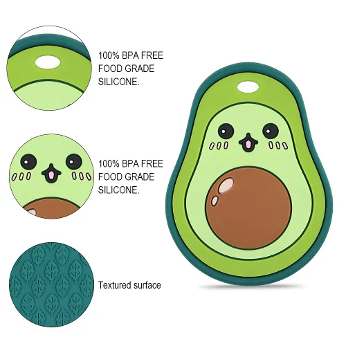 Vista 2 de Juguete mordedor de silicona de grado alimenticio para bebés con soporte para chupete, juguetes de dentición, juego de regalo para niños y niñas a