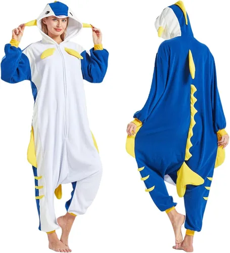 Vista 2 de SimZoo Adult Animal Onesie Pajamas, Men and Women's Animal Cosplay Costume Sleepwear, One-Piece Unisex Homewear