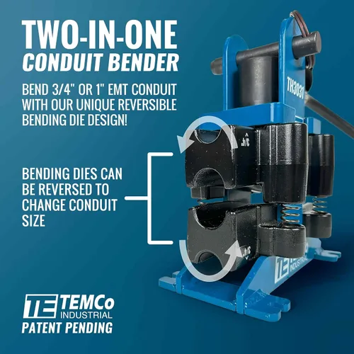 Vista 4 de TEMCo TH3031 Dobladora de compensación de conducto hidráulico de doble tamaño EMT de 1" y 3/4