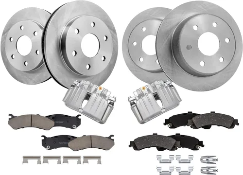 Vista 24 de Detroit Axle - Kit de freno para Nissan Rogue 2014, 2015, 2016, 2017, 2018, 2019, rotores de freno de disco de cerámica, con repuesto de hardware