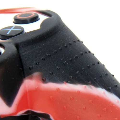 Vista 8 de LNIMI Skin Cover Protective Silicone Case for PS2 PS3 Controller - Black+red
