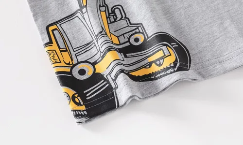 Vista 5 de Camiseta de manga corta para niños pequeños (excavadora, 3T), Gris
