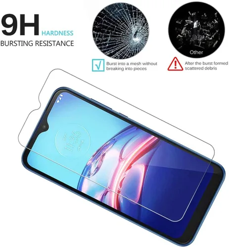 Vista 3 de Protector de pantalla para Motorola Moto E 2020 Galss templado, película de vidrio protectora de pantalla antiarañazos de alta transparencia