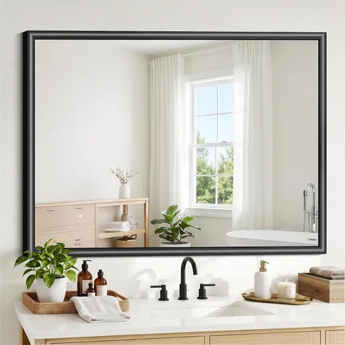 Vista 21 de FORBATH Bathroom Mirror for Over Sink, 18x30 Inch Black Vanity Mirror