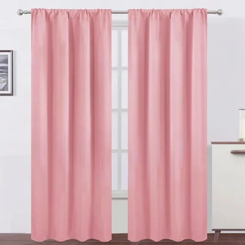Vista 61 de LEMOMO Cortinas opacas de 42 x 54 pulgadas, juego de 2 paneles de cortinas con aislamiento térmico para oscurecer la habitación