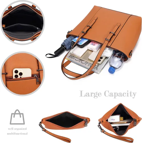 Vista 5 de Bolsas estilo cartera y bolsos estilo tote y de hombro para mujer con asa superior.