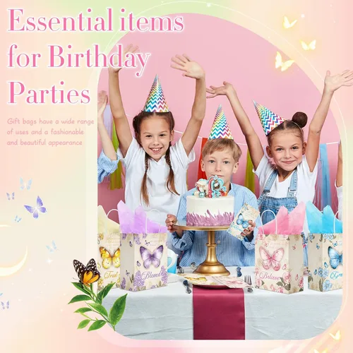 Vista 7 de Qeeenar 36 juegos de bolsas de regalo cristianas para iglesia, mariposa, bolsas de regalo religiosas de la Biblia con tarjetas de bendición, papel