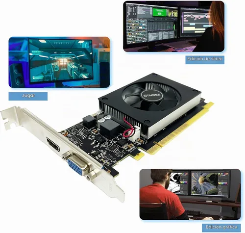 Vista 5 de Geforce GT 710 Tarjeta gráfica de video de bajo perfil, VGA, HDMI, 2 GB