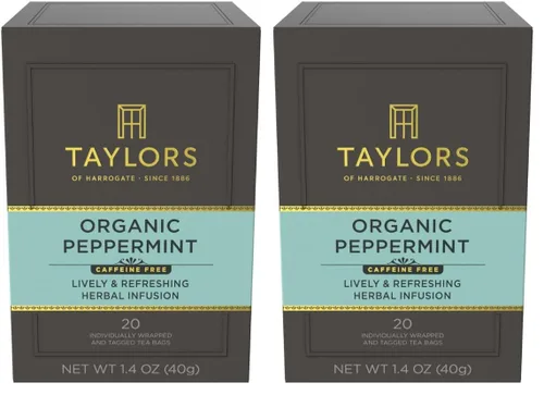 Vista 10 de Taylors of Harrogate Té de hierbas orgánicas de manzanilla, bolsas envueltas individualmente, 20 unidades (paquete de 1), suave, sedoso y suave, sin