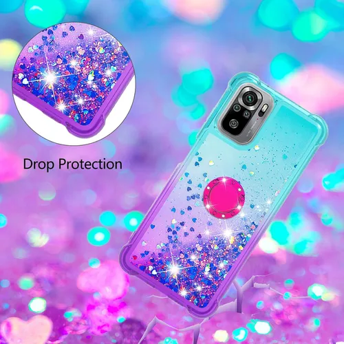 Vista 5 de Funda a prueba de golpes para Xiaomi Redmi Note 10 4G/Note 10S, brillo brillo diamante degradado color arena movediza cubierta de TPU transparente