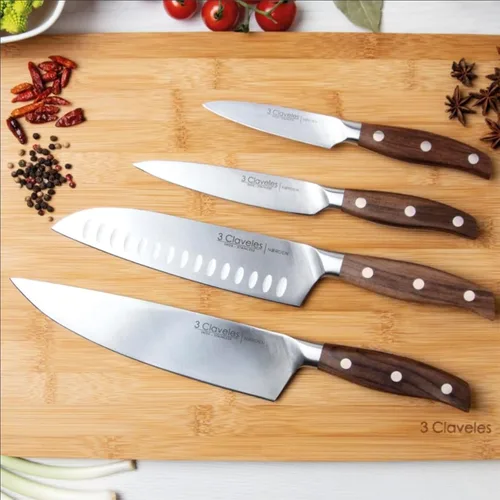 Vista 7 de 3 CLAVELES Cuchillo Forjado Cocina Diámetro 13 cm - 5" E 3C