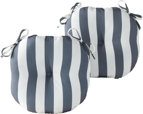 Vista 43 de Greendale Home Fashions Cojín redondo para asiento bistro de 15 pulgadas, 2 unidades (paquete de 1), Adobe Stripe