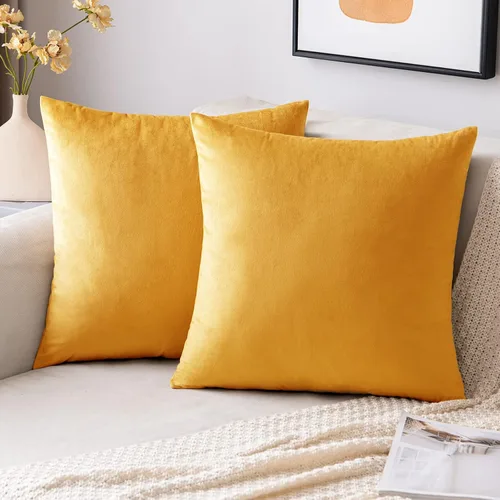 Vista 22 de EMEMA - Paquete de 2 fundas de almohada de terciopelo decorativas, fundas de cojín cuadradas suaves y sólidas para sofá, dormitorio, silla, Verde